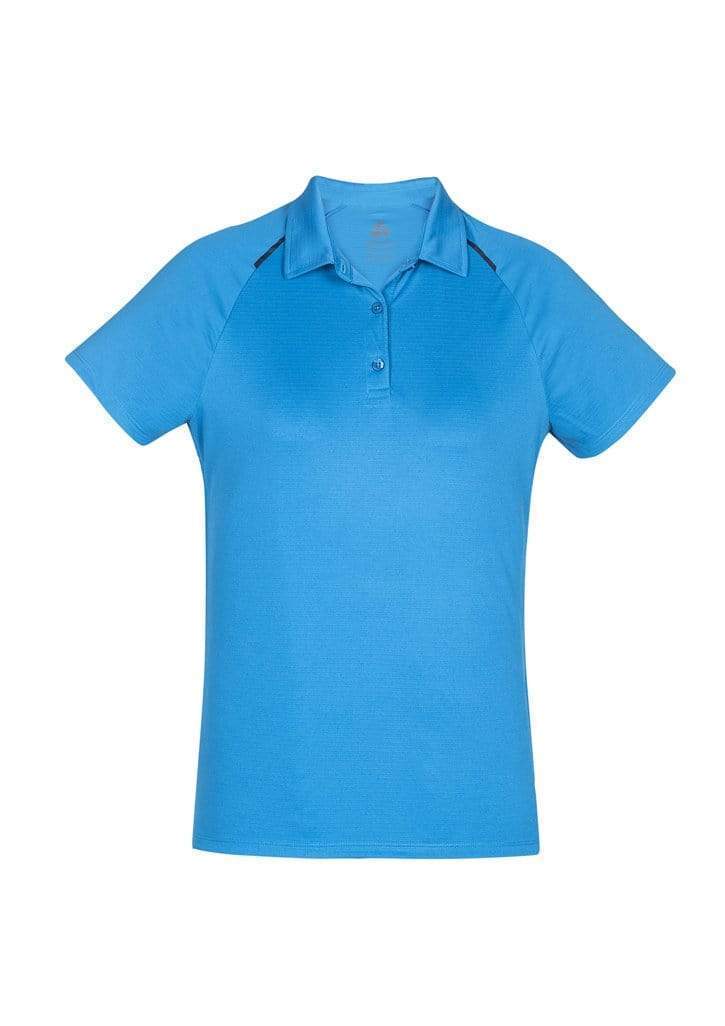 Biz Care Casual Wear Cyan/Navy / 8 Biz Collection Academy Ladies Polo P012LS