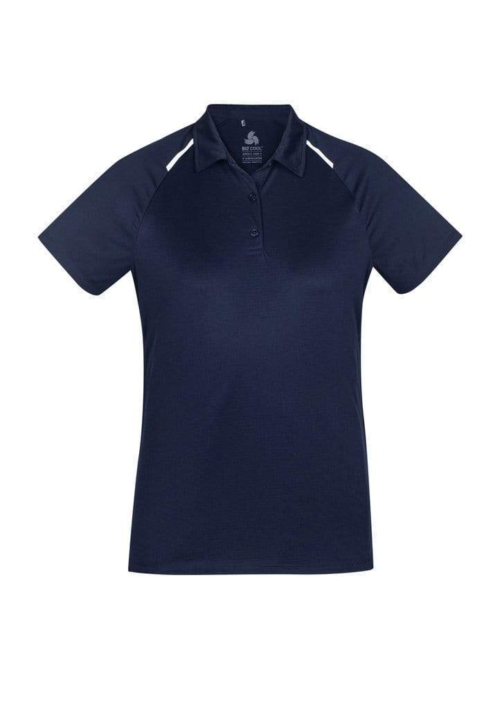 Biz Care Casual Wear Navy/White / 8 Biz Collection Academy Ladies Polo P012LS