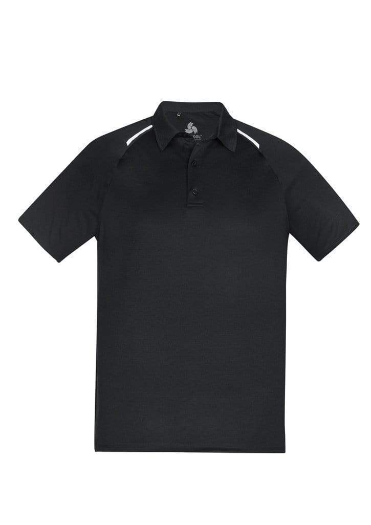 Biz Care Casual Wear Black/White / S Biz Collection Academy Mens Polo P012MS