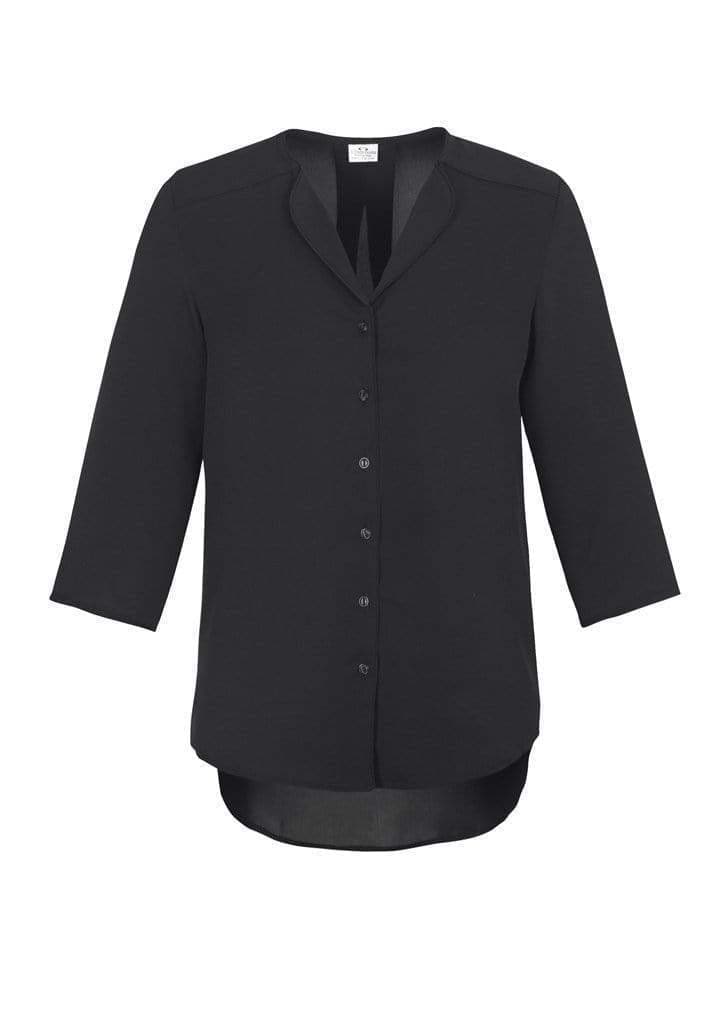 Biz Collection Lily Ladies Longline Blouse S015LT Corporate Wear Biz Care Black 6 