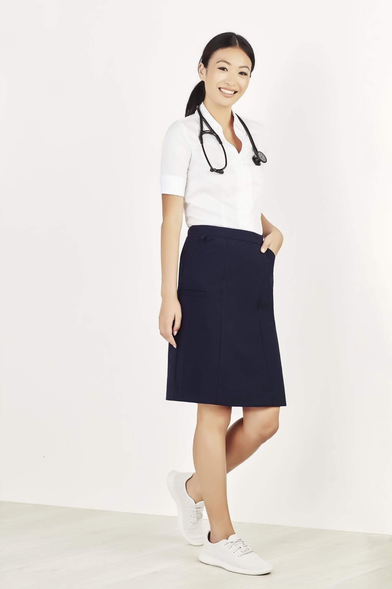 Biz Care Womens Comfort Waist Cargo Doctor Nurse Skirt CL956LS - Simply Scrubs Australia