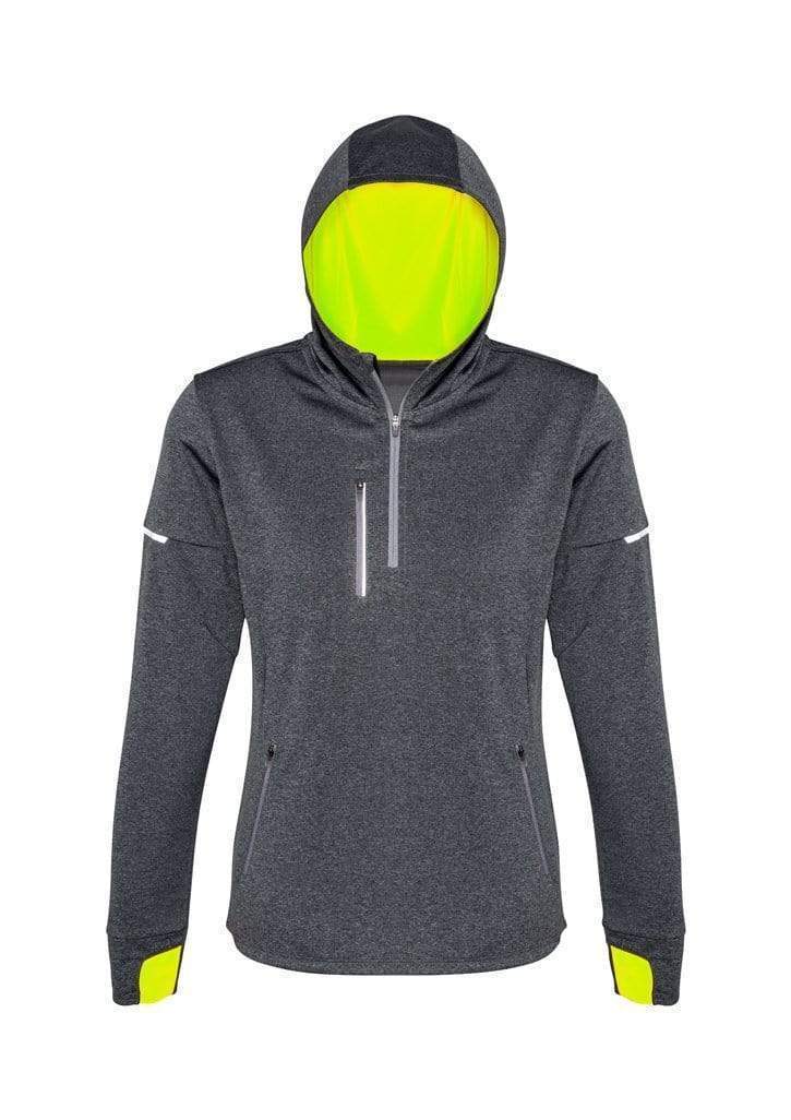 Biz Collection Active Wear Grey/Fluoro Yellow / XS Biz Collection Women’s Pace Hoodie SW635L