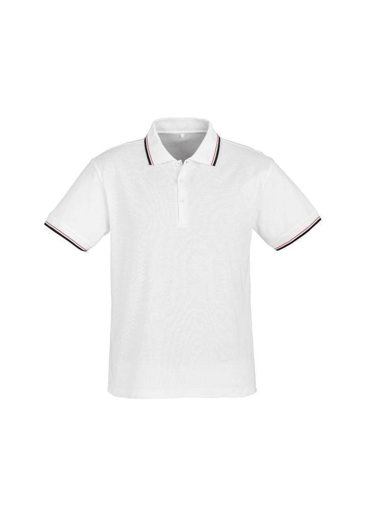 Biz Collection Casual Wear White/Black/Red / S Biz Collection Men’s Cambridge Polo P227MS