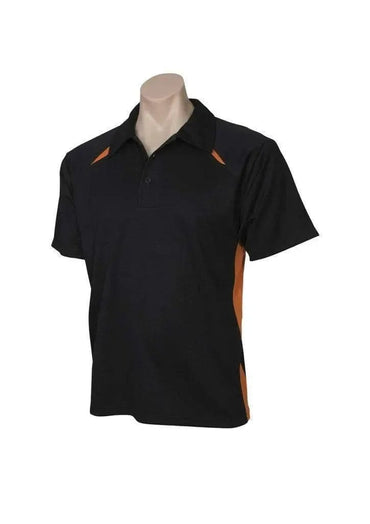 Biz Collection Men’s Splice Polo P7700 in Black/Orange