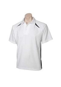 Biz Collection Men’s Splice Polo P7700 in White/Navy