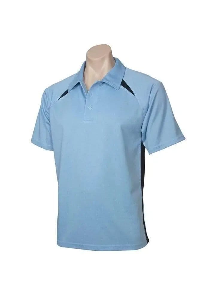 Biz Collection Men’s Splice Polo P7700 in Spring Blue/Navy