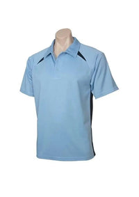 Biz Collection Men’s Splice Polo P7700 in Spring Blue/Navy