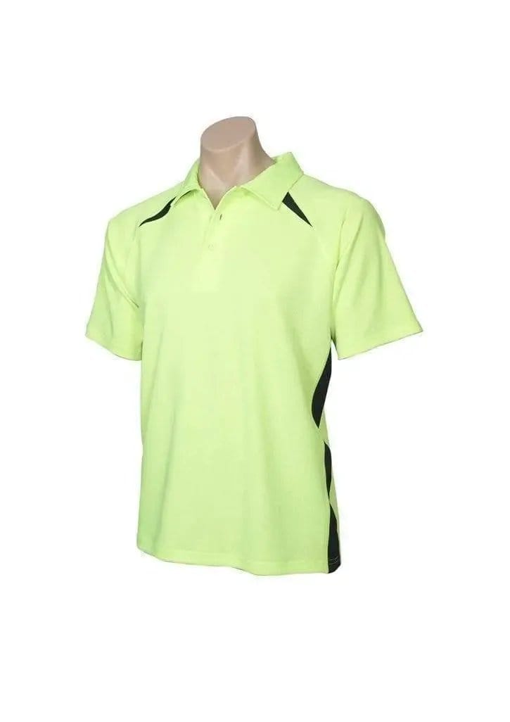 Biz Collection Men’s Splice Polo P7700 in Fluoro Yellow Lime/Black