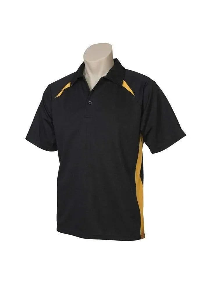 Biz Collection Men’s Splice Polo P7700 in Black/Gold