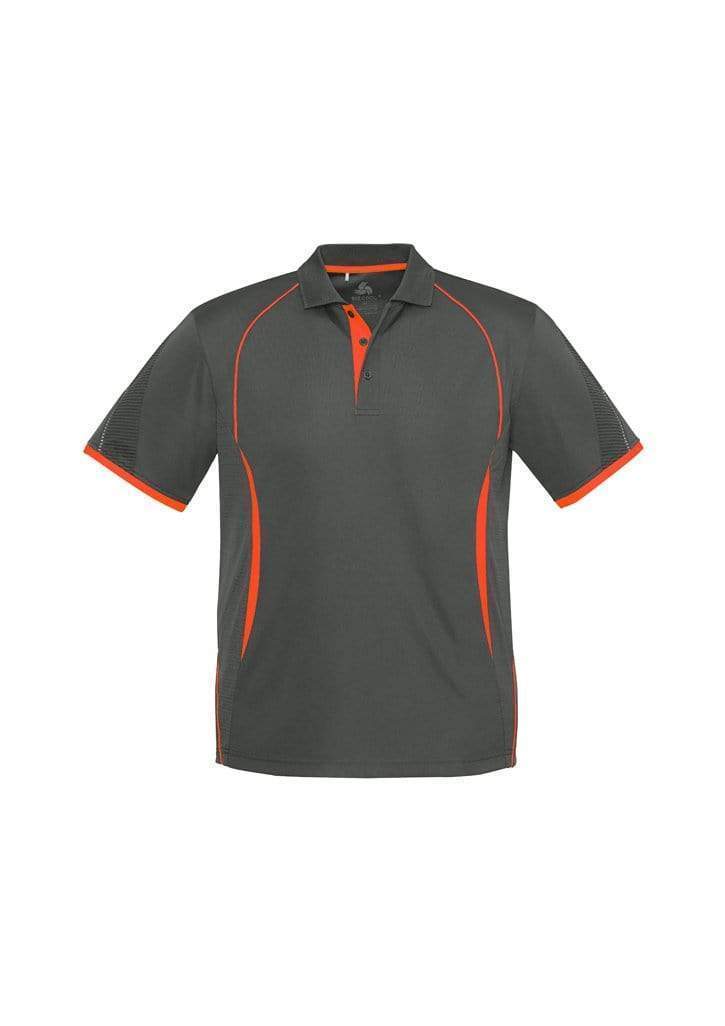 Biz Collection Casual Wear S / Grey/Fluoro Orange Biz Collection Razor Mens Polo Shirt Biz Cool™ P405MS