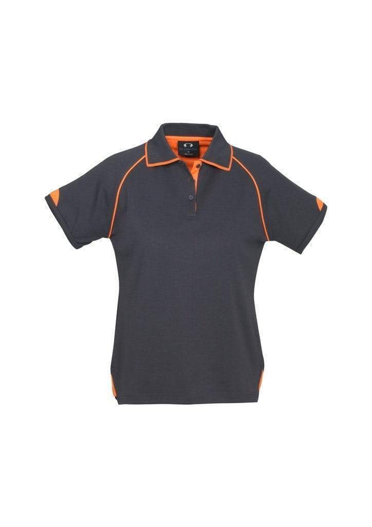 Biz Collection Casual Wear Grey/Fluro Orange / 8 Biz Collection Women’s Fusion Polo P29022