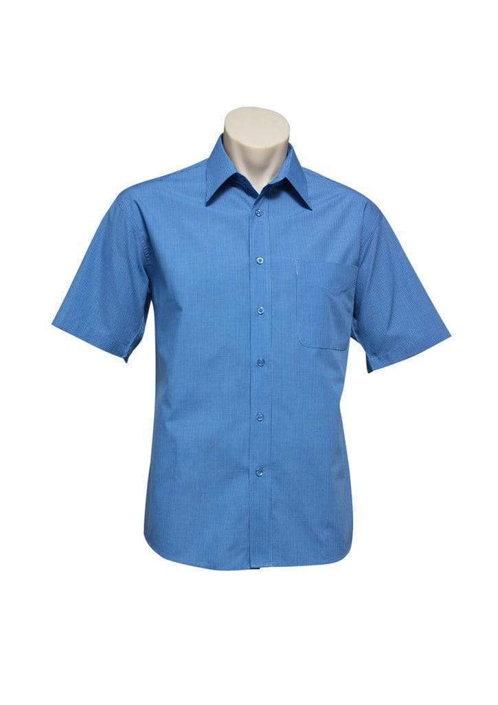 Biz Collection Corporate Wear Midnight Blue / S Biz Collection Men’s Micro Check Short Sleeve Shirt Sh817