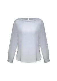 Biz Collection Corporate Wear Silver Mist / 6 Biz Collection Women’s Madison Boatneck Blouse S828ll