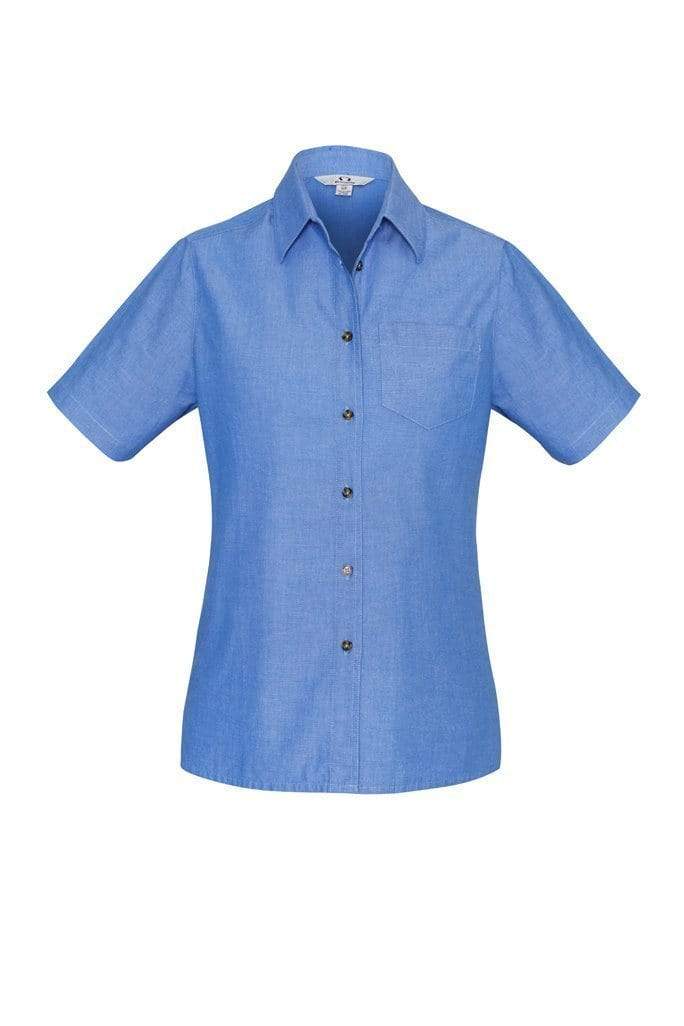 Biz Collection Corporate Wear Biz Collection Women’s Wrinkle Free Chambray Short Sleeve Shirt Lb6200