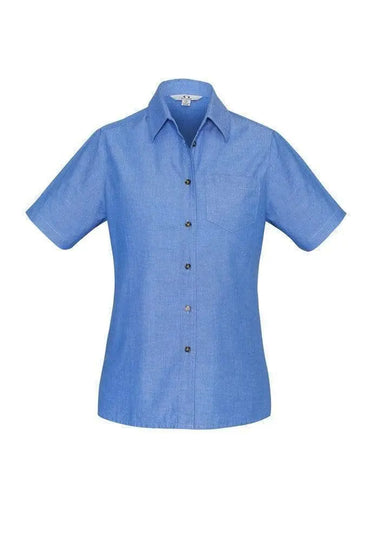 Biz Collection Corporate Wear Chambray / 8 Biz Collection Women’s Wrinkle Free Chambray Short Sleeve Shirt Lb6200