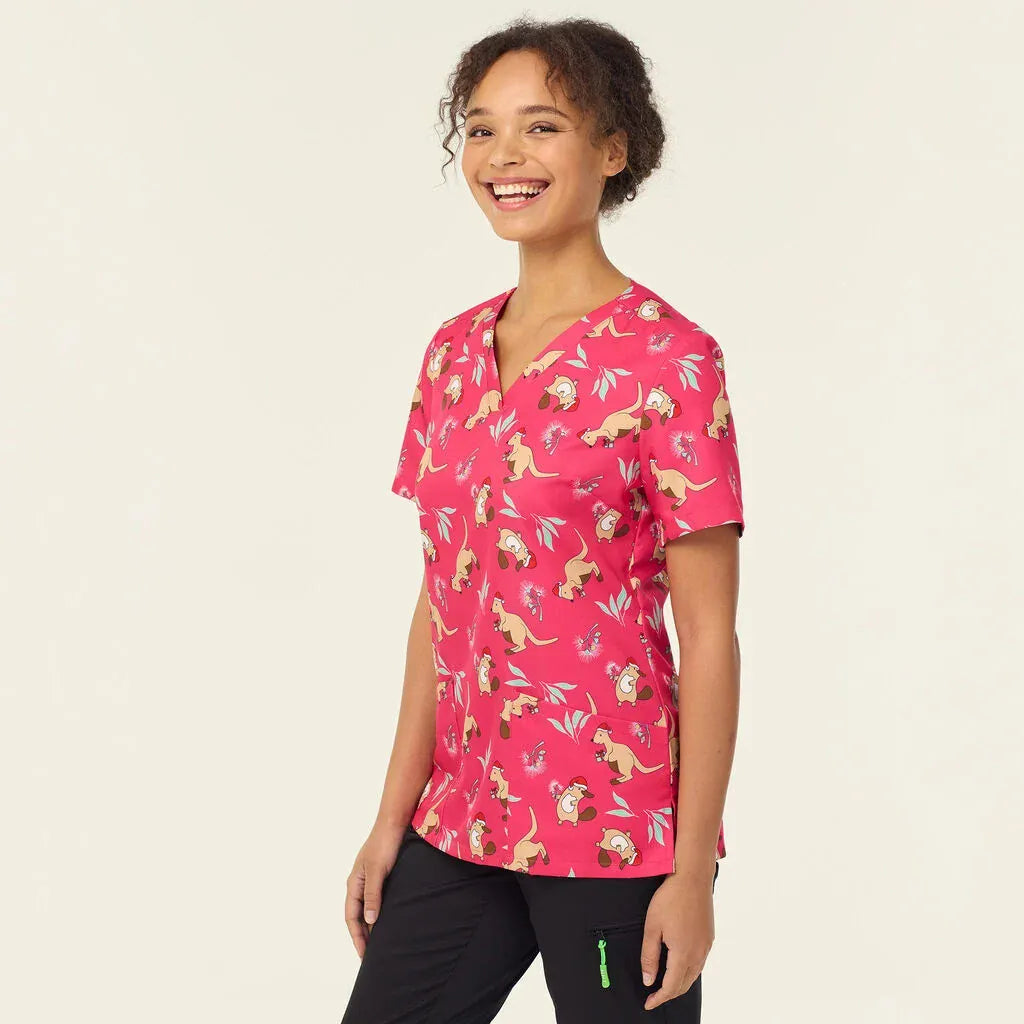 NNT Women's Native Christmas Scrub Top CATL1K