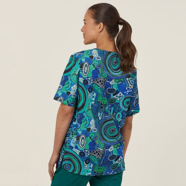 Warlu Indigenous Printed Unisex Scrub Top - Simply Scrubs Australia