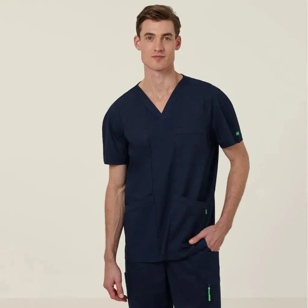 Carl V Neck Scrub Top  CATRFV-BLA - Simply Scrubs Australia