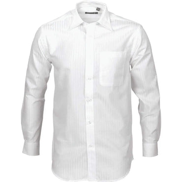 DNC Workwear Corporate Wear White / 37 DNC WORKWEAR Men’s Tonal Stripe Long Sleeve Shirt 4156