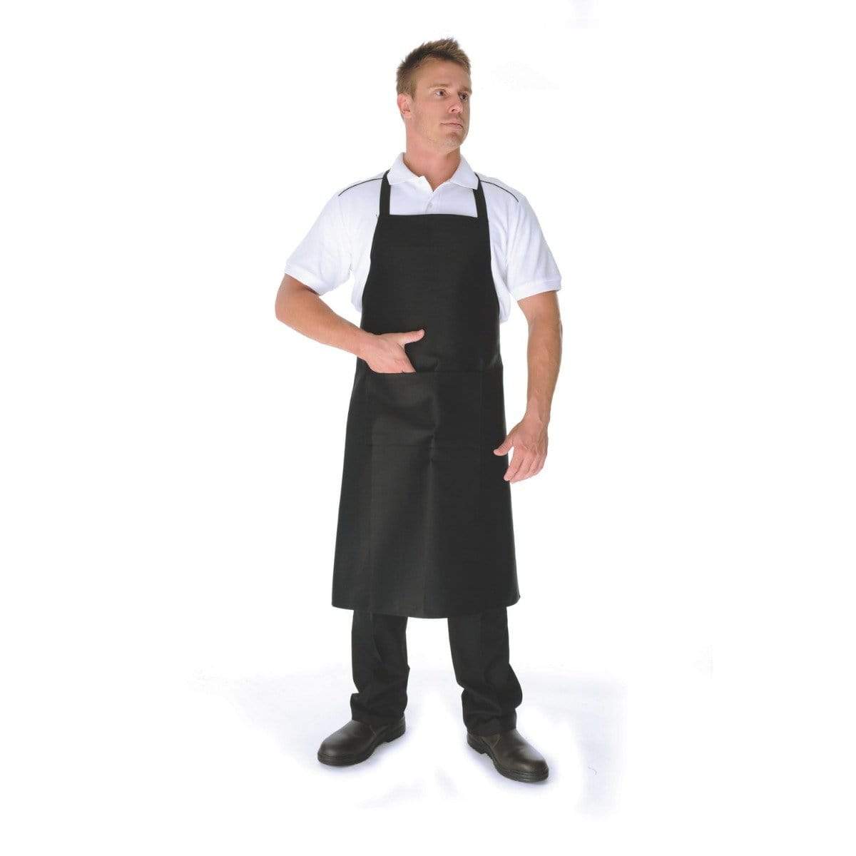 DNC Workwear Hospitality & Chefwear Black / 80cm X 90cm DNC WORKWEAR Cotton Drill Full Bib Apron with Pocket 2501