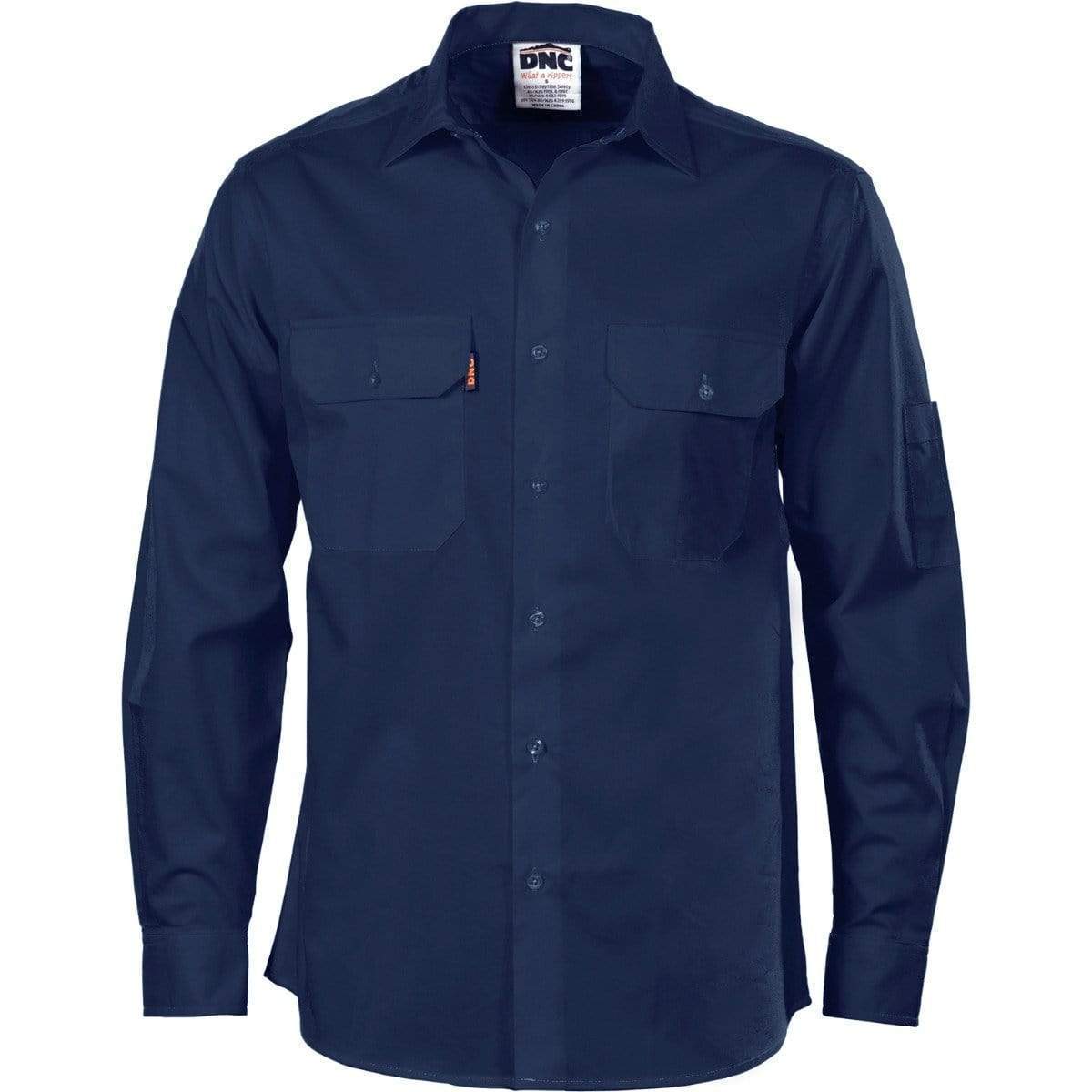 DNC Workwear Work Wear Navy / 5XL DNC WORKWEAR Cool-Breeze Cotton Long Sleeve Work Shirt 3208