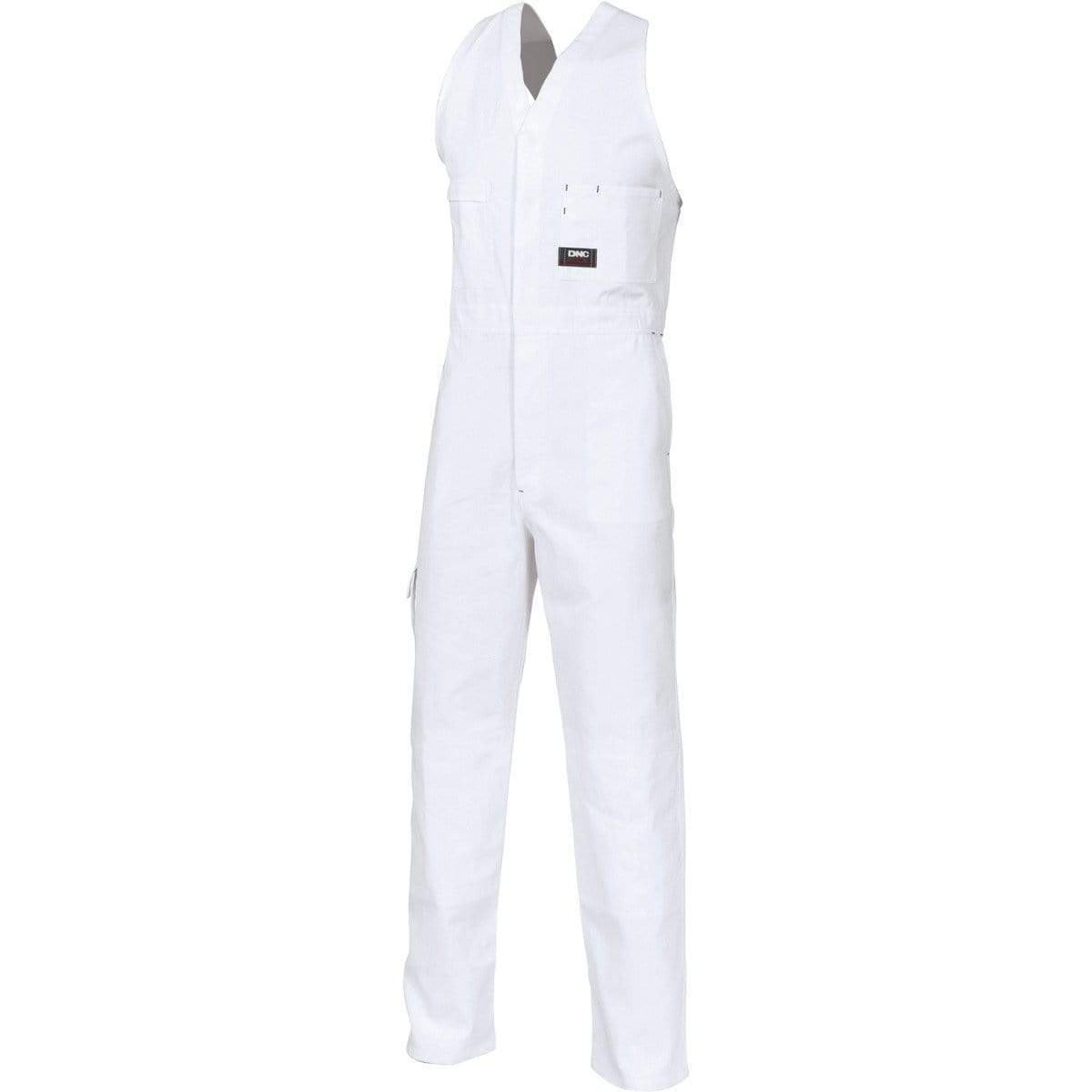 DNC Workwear Work Wear White / 77R DNC WORKWEAR Cotton Drill Action Back Overall 3121