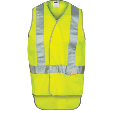 DNC Workwear Work Wear Yellow / XL DNC WORKWEAR Day/Night Cross Back Safety Vest with Tail 3802