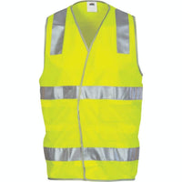 DNC Workwear Work Wear DNC WORKWEAR Day/Night Safety Vest with Hoop & Shoulder Generic R/Tape 3503