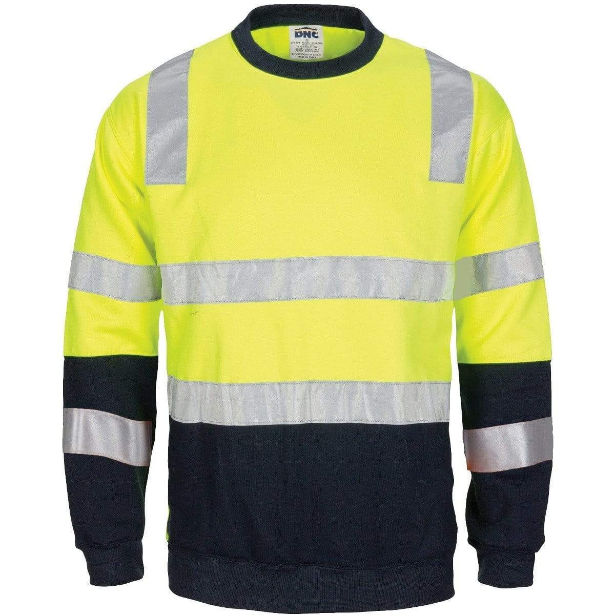 DNC Workwear Work Wear DNC WORKWEAR Hi-Vis 2 tone, Crew-Neck Fleecy Sweatshirt 3723