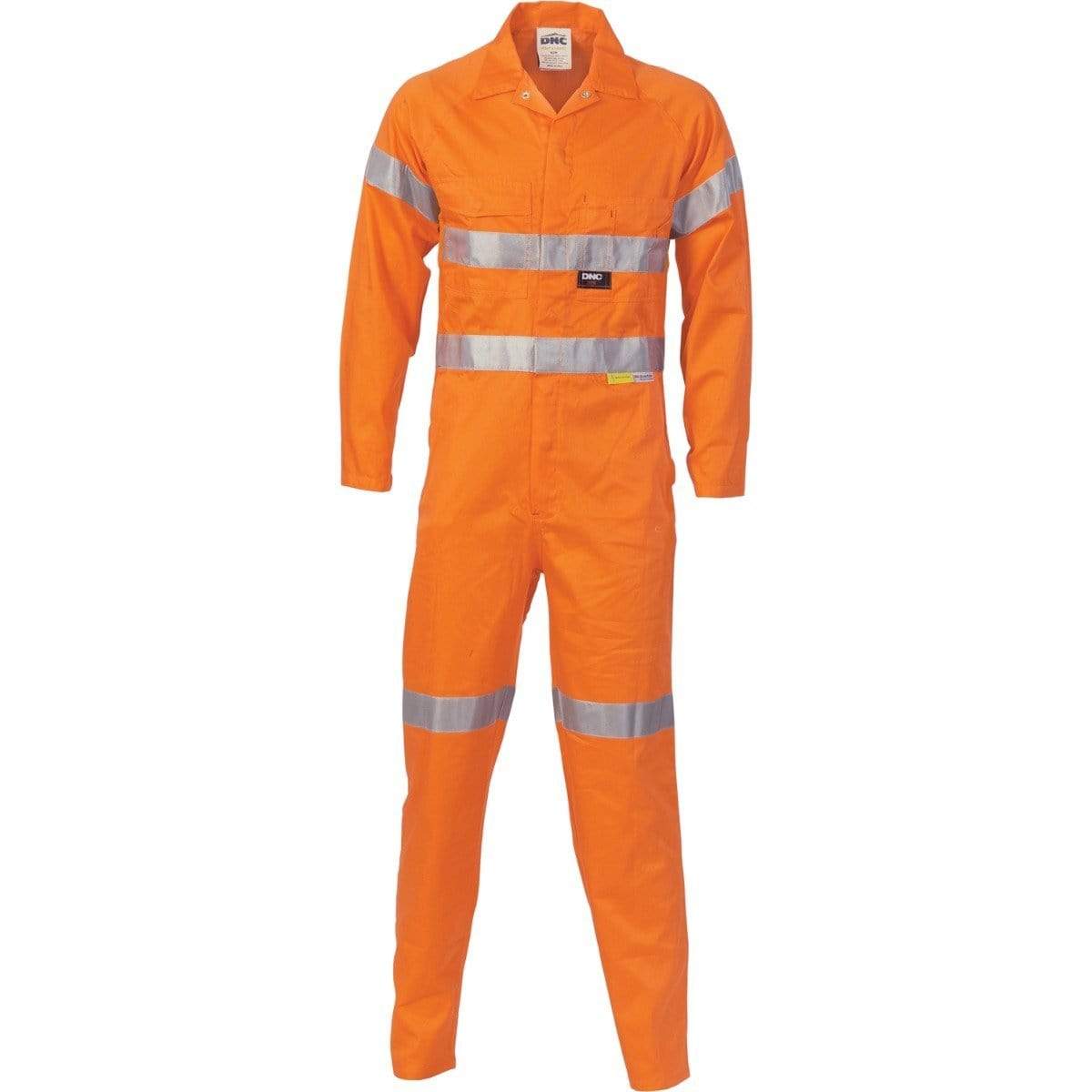 DNC Workwear Work Wear Orange / 77R DNC WORKWEAR Hi-Vis Cotton Coverall with 3M Reflective Tape 3854