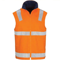 DNC Workwear Work Wear Orange/Navy / XS DNC WORKWEAR Hi-Vis Cotton Drill Reversible Vest with Generic Reflective Tape 3765