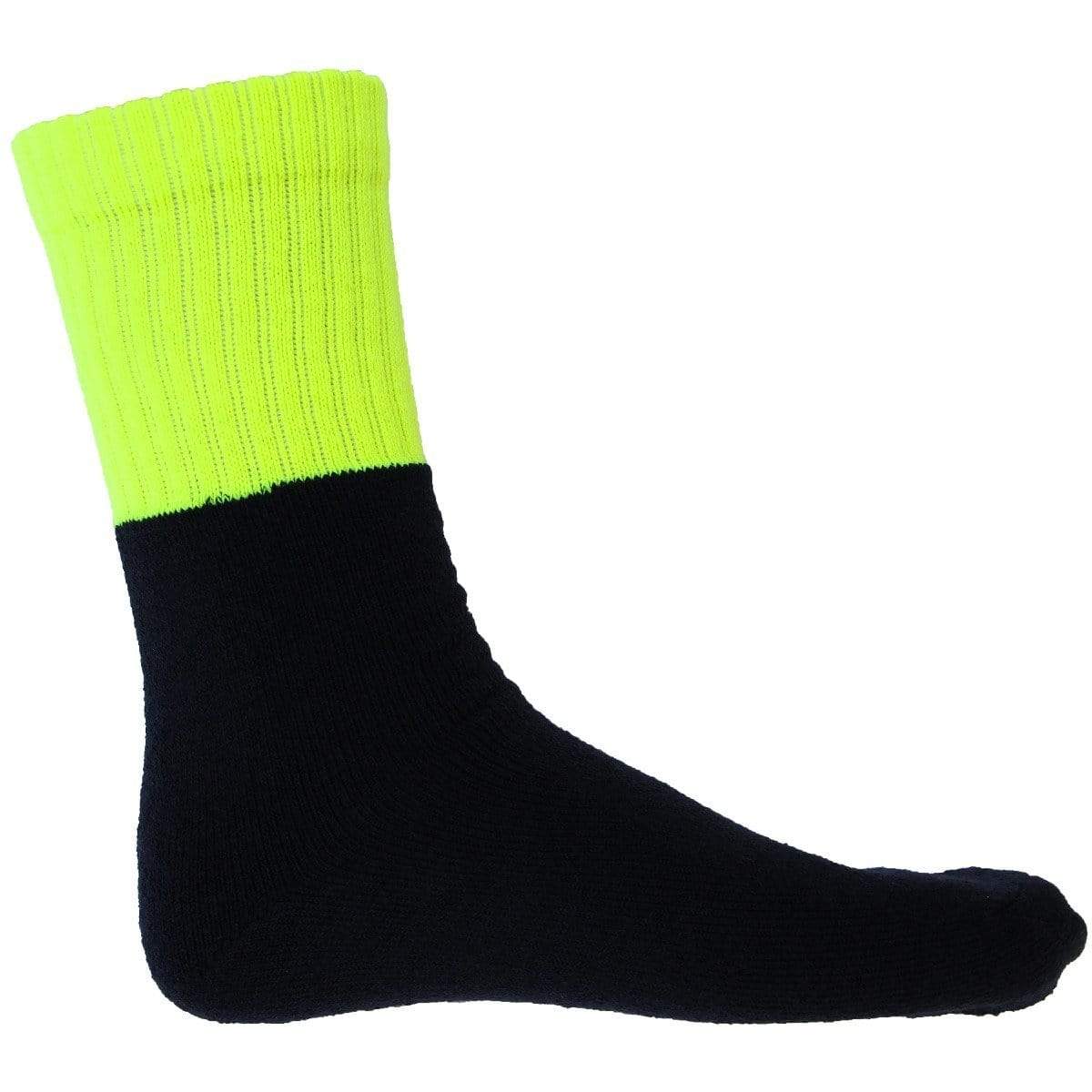 DNC Workwear Work Wear Yellow/Black / 2-5 DNC WORKWEAR Hi-Vis Two-Tone Acrylic 3 Pack Work Socks S123