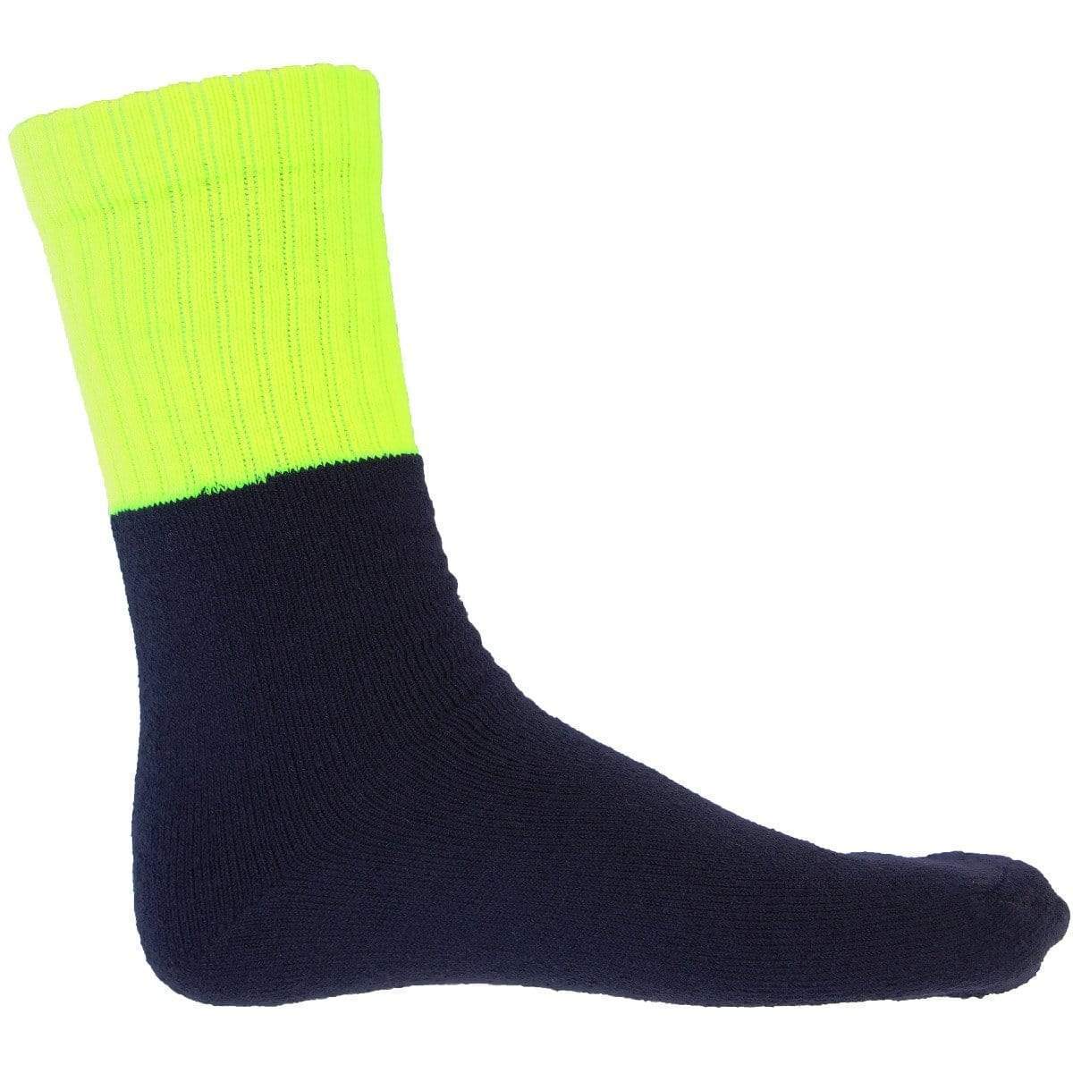 DNC Workwear Work Wear Yellow/Navy / 2-5 DNC WORKWEAR Hi-Vis Two-Tone Acrylic 3 Pack Work Socks S123