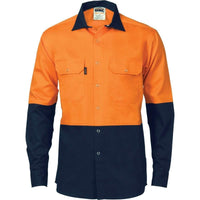 DNC Workwear Work Wear DNC WORKWEAR Hi-Vis Two Tone Drill Shirt with Press Studs 3838