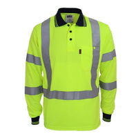 DNC Workwear Work Wear Yellow / S DNC WORKWEAR Hi-Vis "X" Back & Bio-Motion Taped Polo 3710