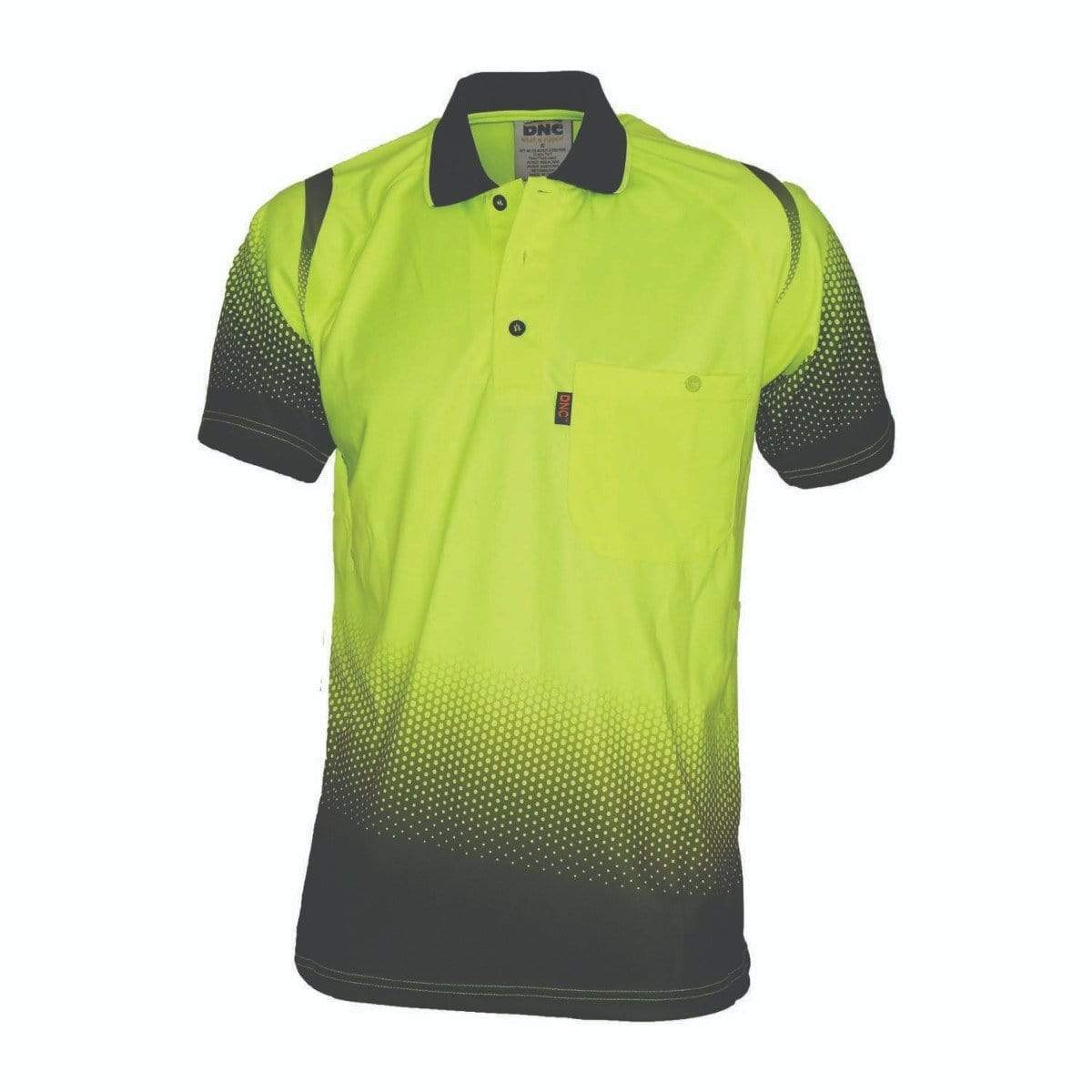 DNC Workwear Work Wear Yellow/Navy / XS DNC WORKWEAR Ocean Hi Vis Sublimated Polo 3568