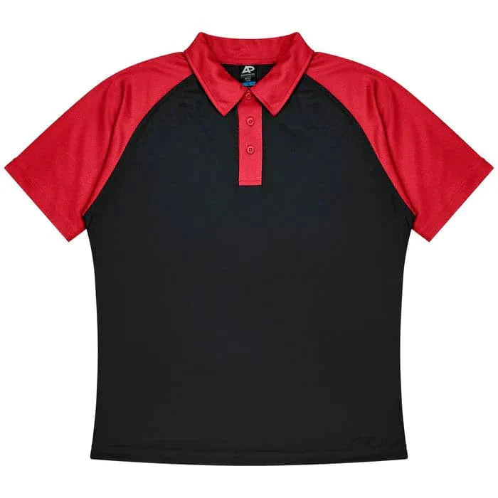 Aussie Pacific Manly Mens Polo 1318  Aussie Pacific BLACK/RED S 