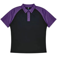 Aussie Pacific Manly Mens Polo 1318  Aussie Pacific BLACK/ELECTRIC PURPLE S 