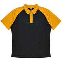 Aussie Pacific Manly Kids Polo Shirt 3318  Aussie Pacific BLACK/GOLD 4 