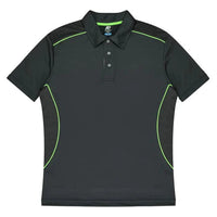 Aussie Pacific Kuranda Men's Polo Shirt 1323  Aussie Pacific SLATE/FLURO GREEN S 