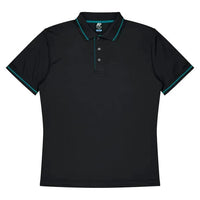 Aussie Pacific Cottesloe Kids Polo Shirt 3319  Aussie Pacific BLACK/TEAL 4 