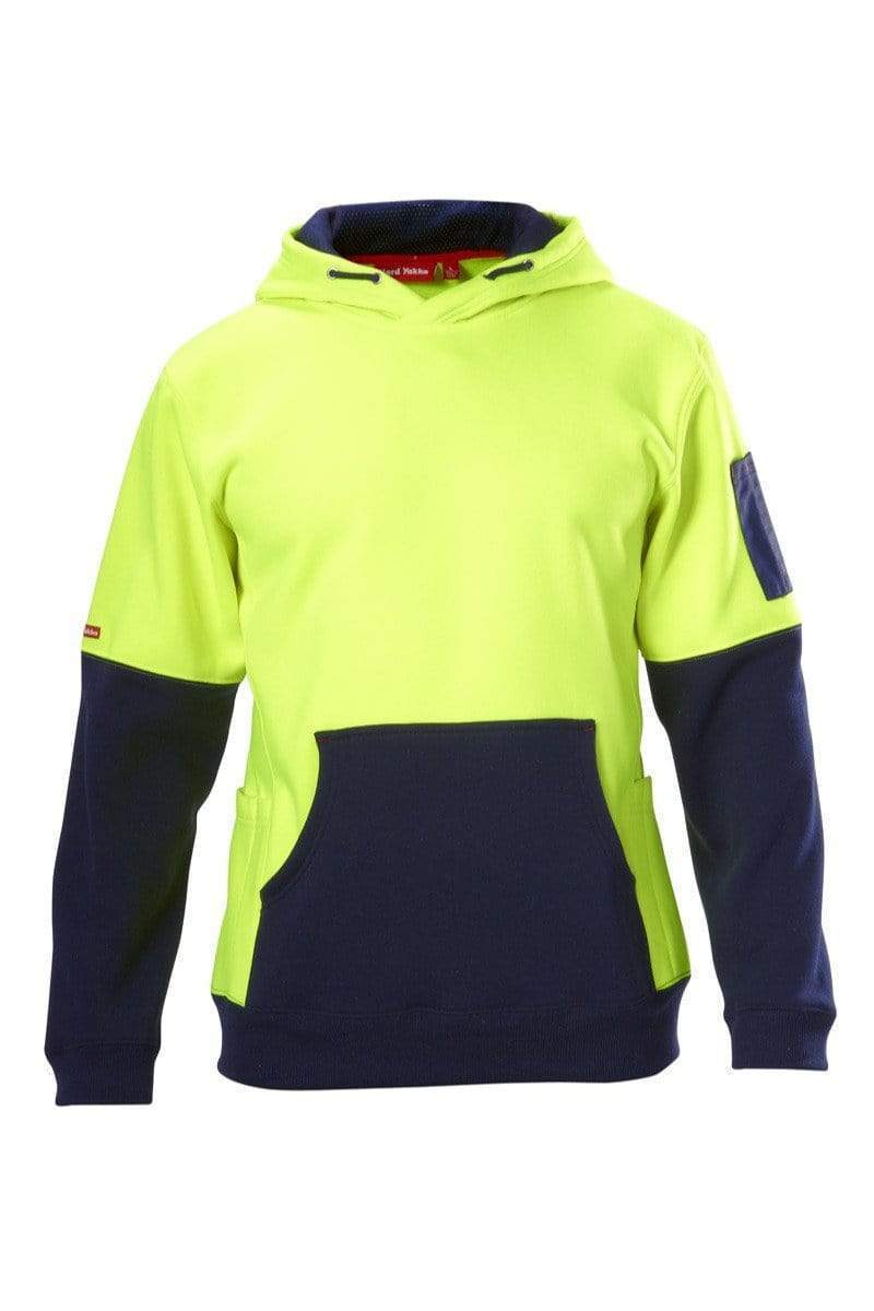 Hard Yakka 2 Tone Hi Vis Fleece Hoodie Y19325 Work Wear Hard Yakka   