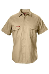 Hard Yakka Short Sleeve Cotton Drill Work Shirt Y07510 Work Wear Hard Yakka Khaki (KHA) XS 