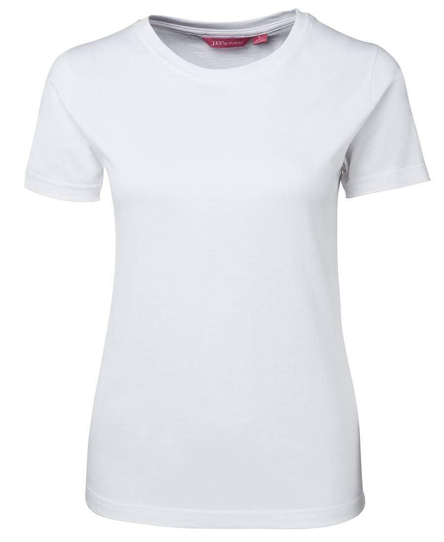 Jb's Wear Casual Wear White / 10 Cotton Ladies Tee 1LHT