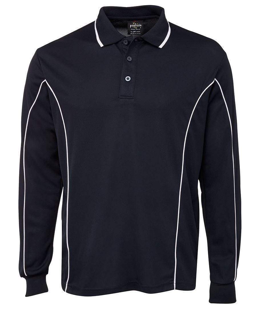 Jb's Wear Casual Wear Navy/White / 12 JB'S Long Sleeve Piping Polo 7PIPL