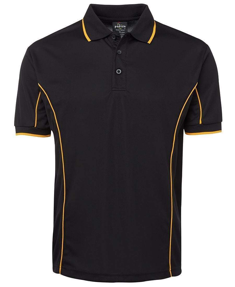 Jb's Wear Casual Wear Black/Gold / S JB'S Short Sleeve Piping Polo 7PIP