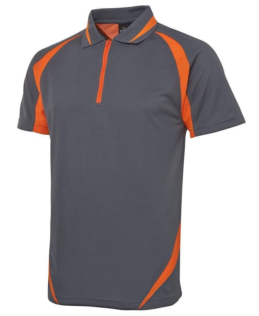 Jb's Wear Casual Wear Grey/Orange / S JB'S Zip Poly Polo 7PZPP