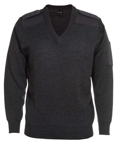 Jb's Wear Corporate Wear Charcoal / S JB'S Knitted Epaulette Jumper 6EJ