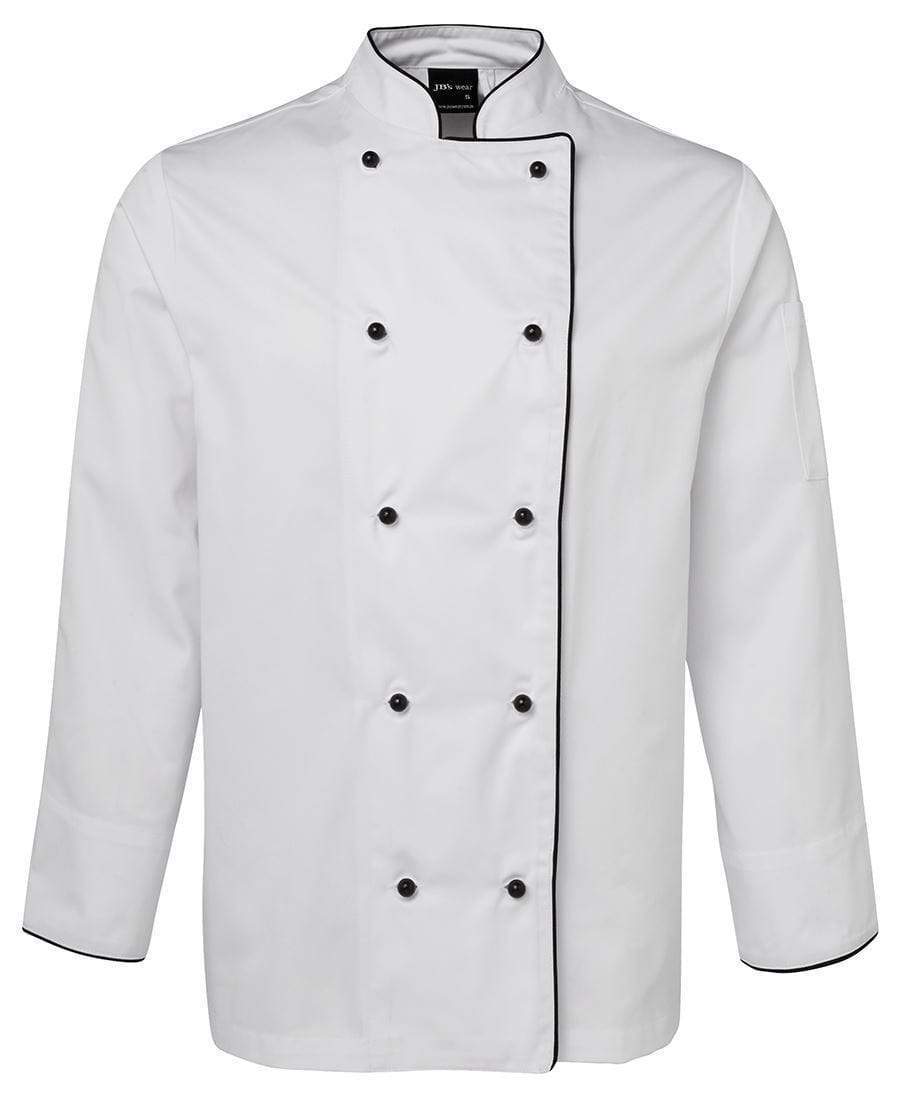 Jb's Wear Hospitality & Chefwear White/Black Piping / XS JB'S Long Sleeve Unisex Chefs Jacket 5CJ