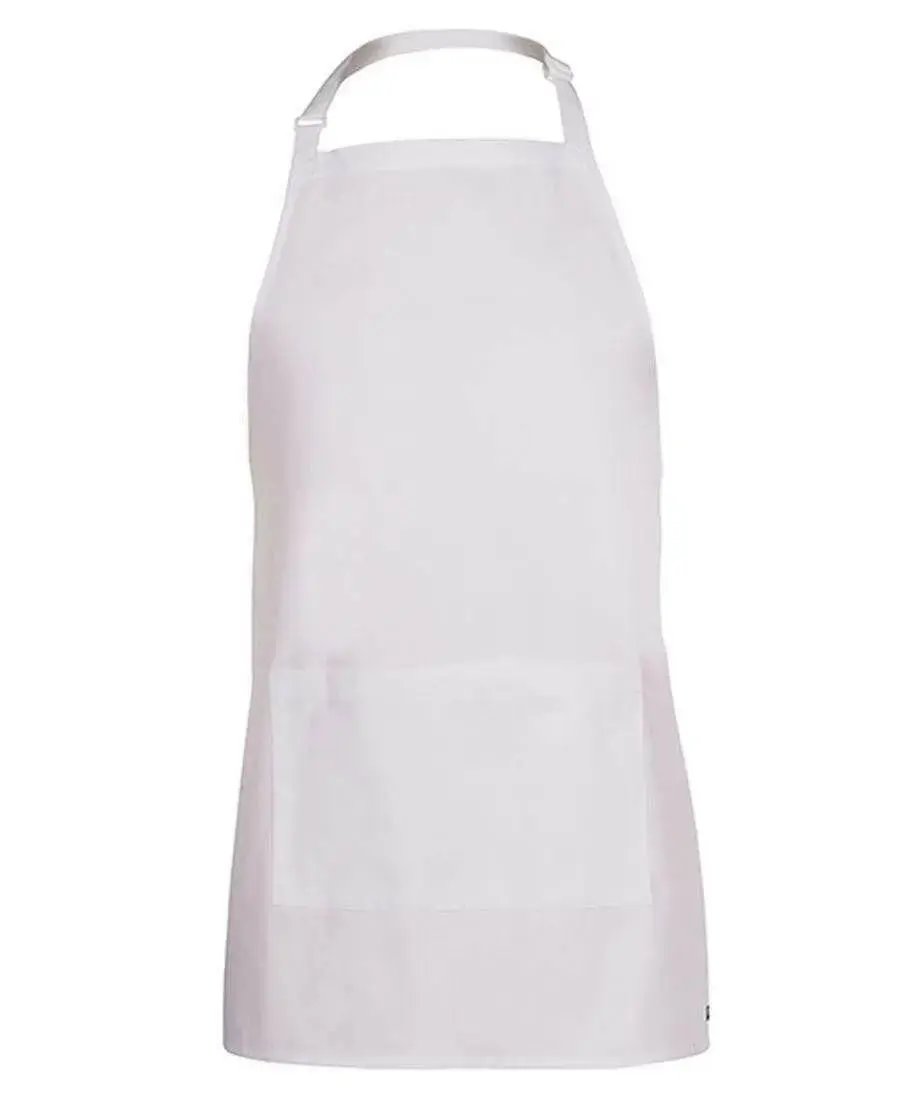 Jb's Wear Hospitality & Chefwear White BIB 65x71cm / 86 x 50cm JB'S Chef/Hospitality Apron with Pocket 5A